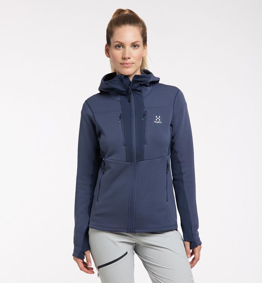 Haglöfs Womens Roc Nordic Mid Layer Blue New Zealand 04387CHSX